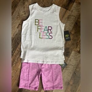 Athletic Works biker shorts with pockets and high/low tank top size 10/12